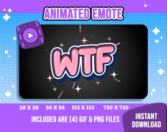 Pink WTF Animated Twitch Emote (PNG & GIF)