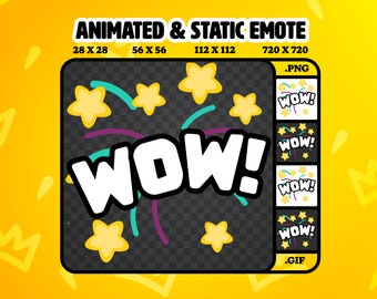 Animated Emote WOW! Firework / Static & Animated Twitch Emote /  Streamtastic / Animated Gif and Png files / Instant Download + Ready to Use