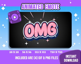 Animated Pink OMG Text Twitch Emote (GIF, PNG)