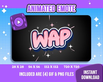 WAP Animated Twitch Emote, Pink Text (GIF & PNG)