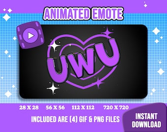 Animated UwU Emote for Twitch (GIF & PNG Files)