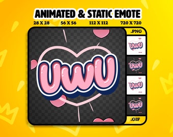 Animated UwU Emote, Twitch Stream Emotes (GIF & PNG, Instant Download)