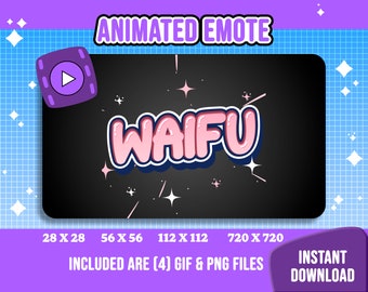 Animated Waifu Text Emote, Twitch Emote (GIF & PNG)