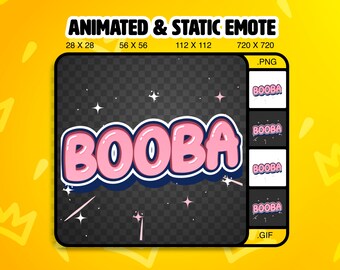 Animated Booba Emote, Static Twitch Emote (Digital Download)