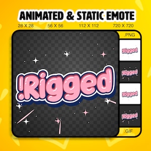 Animierte pinke getipste Text Twitch Emote / Statisch & Animierte Twitch Emote / Streamtastic / Animierte Gif- und Png-Dateien / Ready to Use