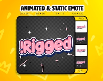 Pink Rigged Text Twitch Emote, Animated & Static (PNG, GIF)
