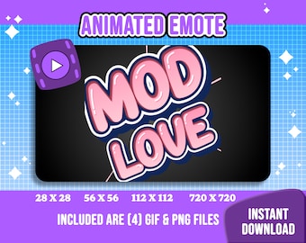 Animated Mod Love Emote for Twitch (Instant Download)