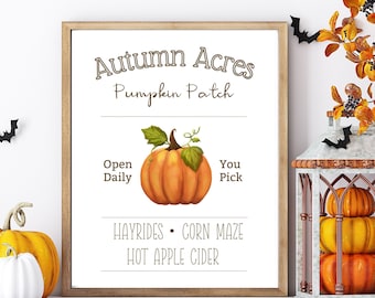 Autumn Acres Pumpkin Patch instant download, Autumn Wall Art printable, Fall decorations