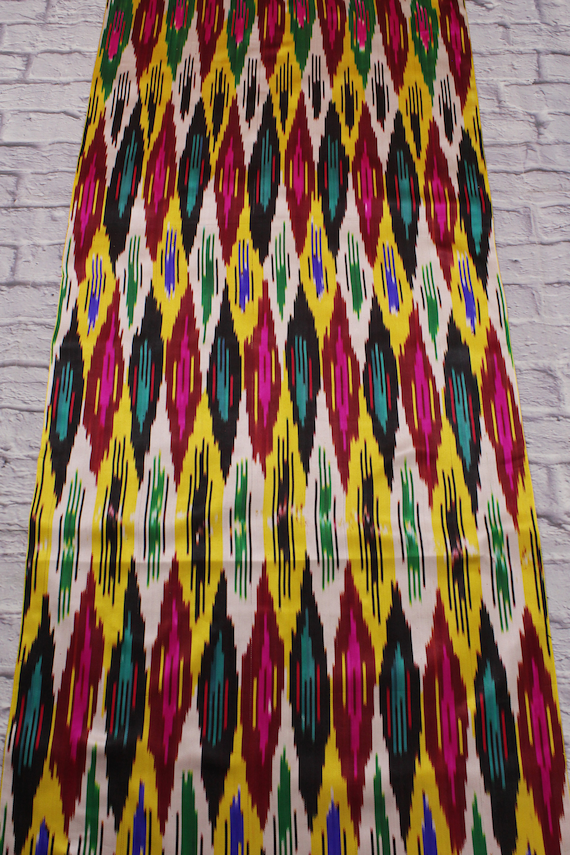 Tissu Vintage Ikat Tissé Main - Indonésie West Samba - 4 X 7 Pieds - Occasion