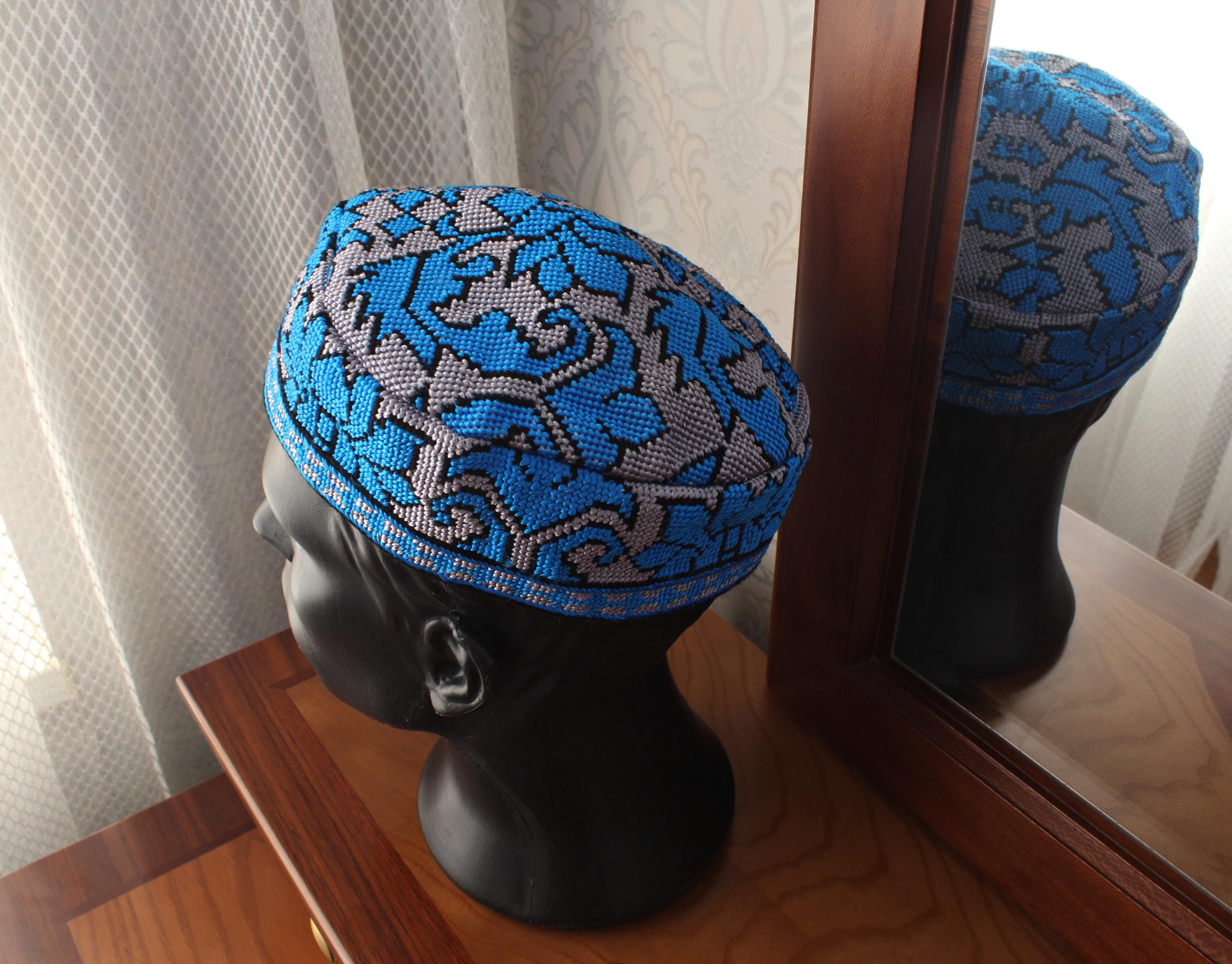 Uzbek Kufi Traditional Cap Small Big Choose Handmade Uzbek Hat cap kufi doppi gift Men  main image 4