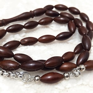 Pequeño Mini Rosario de Corte de Cebada de Árbol Kuka, Regalo del Día de San Valentín, Cuentas de Preocupación, Rosario de Coca 33, Kuka Wood Tasbih 33, Coco Tasbeeh 33, Misbaha