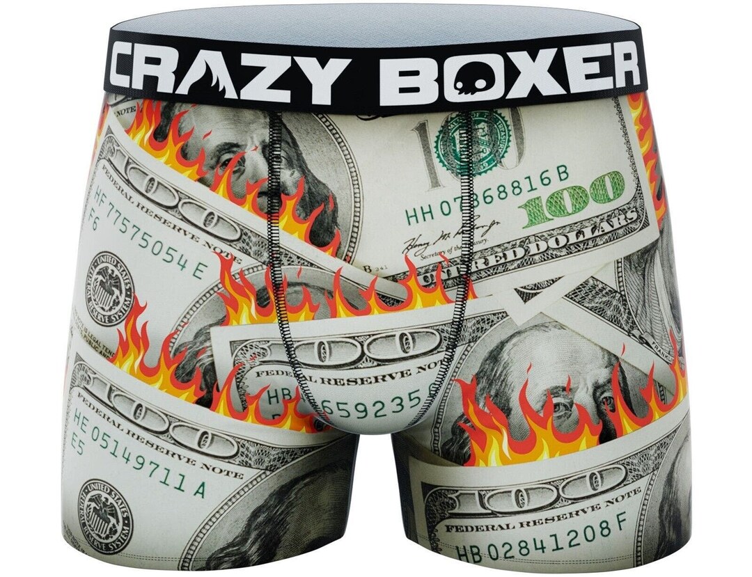 Crazy Boxer Flaming 100 Dollar Bill Boxer Briefs Large Mens NWOT Etsy