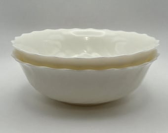 Juego de 2 cuencos de vidrio opalino blanco Arcopal France, estilo vintage, 15,9 cm (6,25 pulgadas)