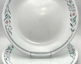 Juego de 4 platos llanos Rosemarie Corelle – Corning Vitrelle 26 cm (10,25”) Diseño floral vintage fabricado en EE. UU.