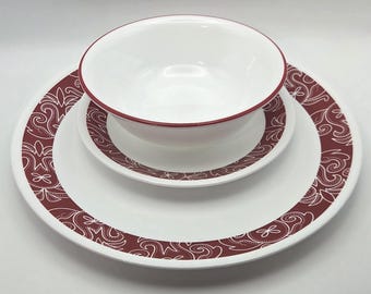 Corelle Bandhani 10 tazones, 21 platos de ensalada, 20 platos de 10,25"