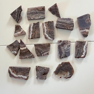 Small Amethyst Lace Agate Slabs - 0.58kg Lapidary Rough - Cabochon Mineral
