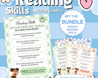 Reading Skills, STAAR-Specific Skills, Word Study, ELA, Reading Posters, Anchor Charts