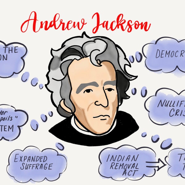 Andrew Jackson, Presidents, Early Republic,  U.S. History, American History, Anchor Charts, School Posters, Education