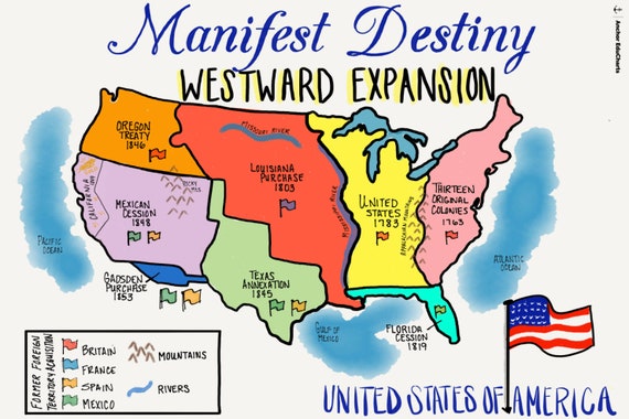 Manifest Destiny, Westward Expansion, U.S. History, American History,  Anchor Charts, School Posters, Education -  Canada