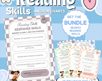 Reading Skills, Response Skills, Word Study, ELA, Reading Posters, Anchor Charts