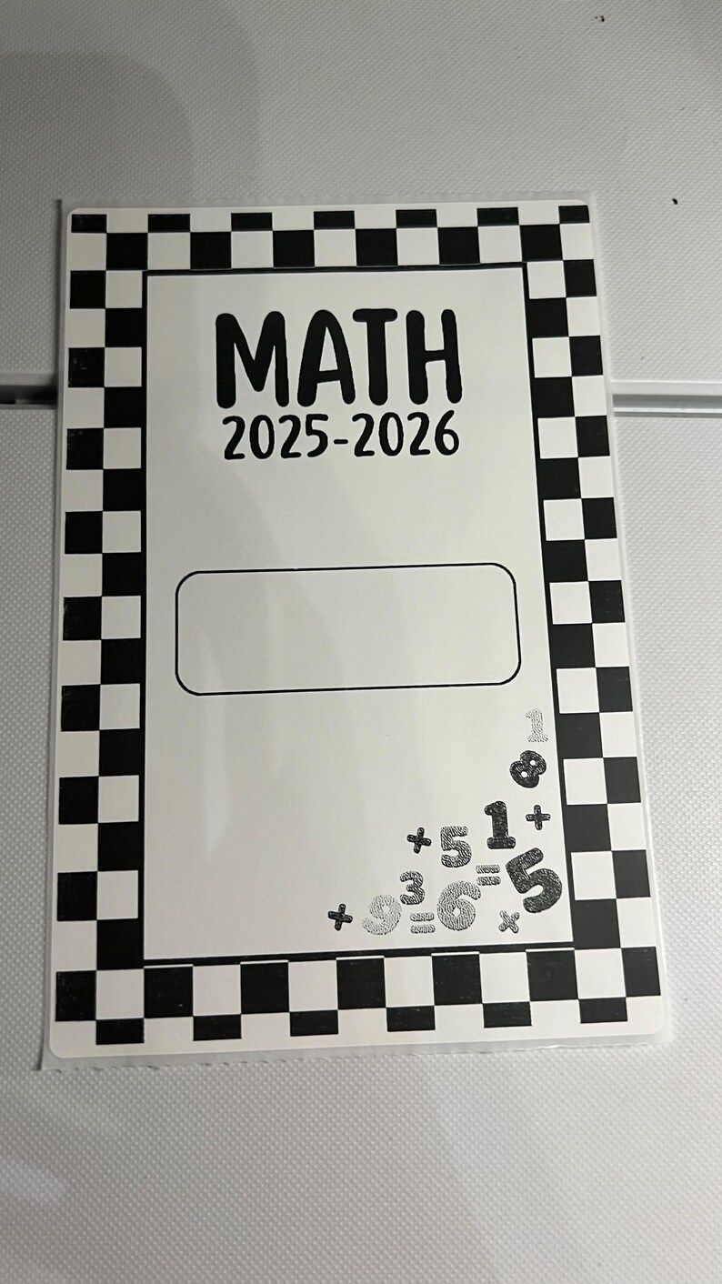 Chequered Math Book Checkered Notebook Covers, Stickers, Thermal Printed, 4