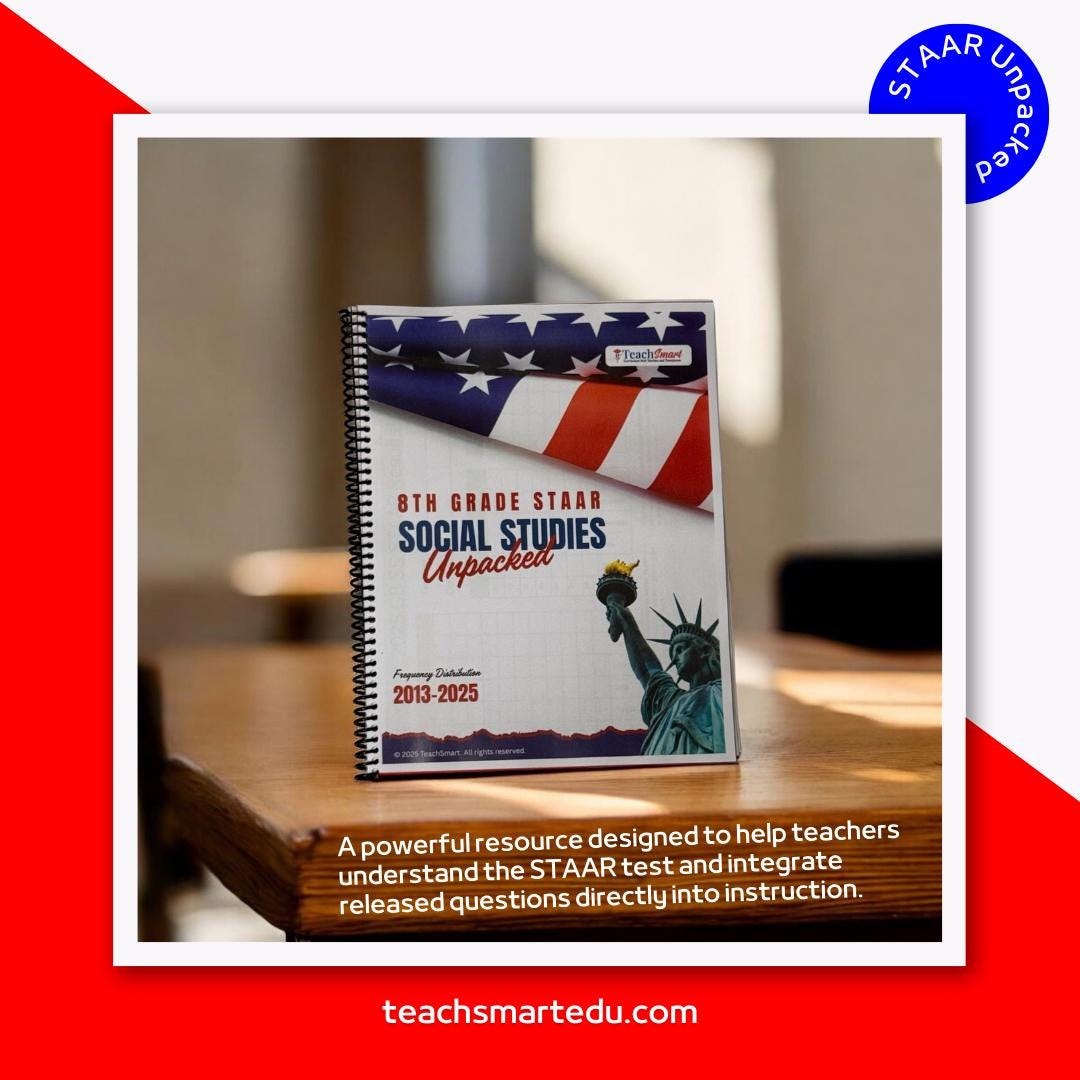 8th Grade Social Studies STAAR Unpacked Released Questions 2013-2025 ...