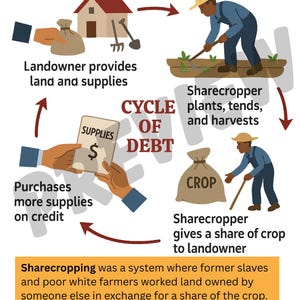 DIGITAL Sharecropping Reconstruction, Amendments, Black Codes, Civil War, U.S. History, Anchor Charts, School Posters,