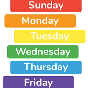 Dagen van de week, elementair, posters, leren, kleuterschool, posters, school, ankerkaarten, PRE-K, kleuterschool, digitale download