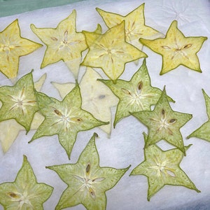 5 Dried Pressed Carambola Fruits; Carambola Fruit; Dried Pressed Starfruit; Dried Pressed Fruits for Resin/Art Crafts/diy/Jewellery/Epoxy