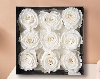 4-5cm Preserved Rose; Preserved White Rose; Everlasting Rose; Everlasting White Rose; Stabilised Roses; Eternal Rose; Rose