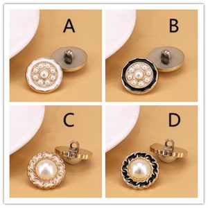 10 pièces, boutons de manteau haute couture, boutons vintage en perles et strass, boutons rétro, accessoires vestimentaires, boutons 18-25 mm, boutons en nacre en gros image 6