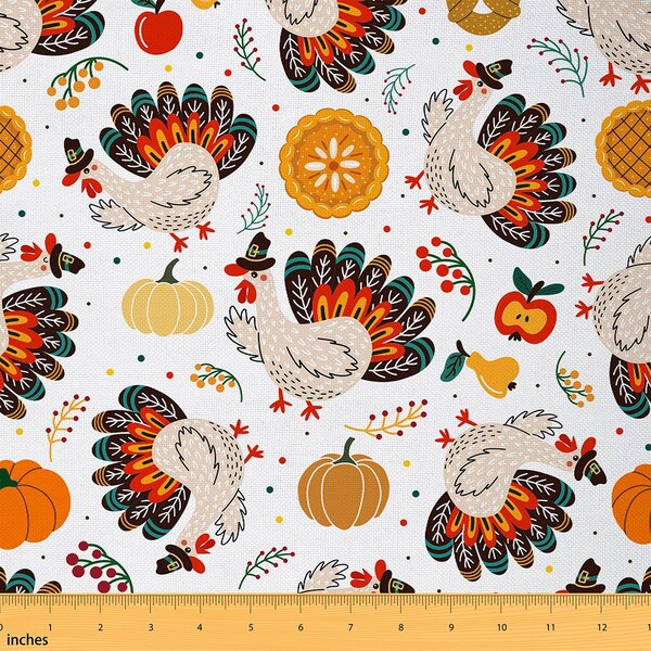 Thanksgiving Material Give Thanks Fabric by the Yard - Etsy