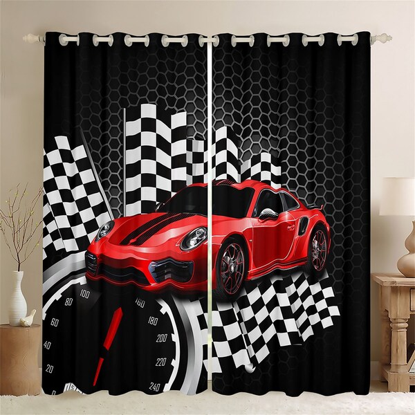 Racing Car Curtain Etsy