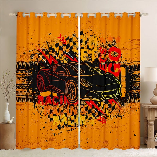Racing Car Curtain Etsy