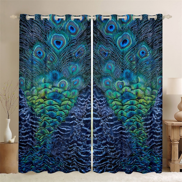 Peacock Curtains - Etsy