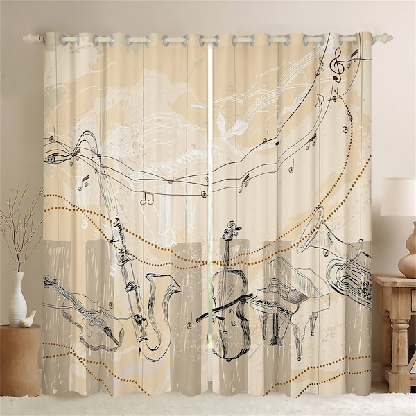 Music Theme Curtains Etsy