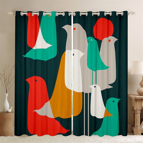 Bird Curtains Etsy