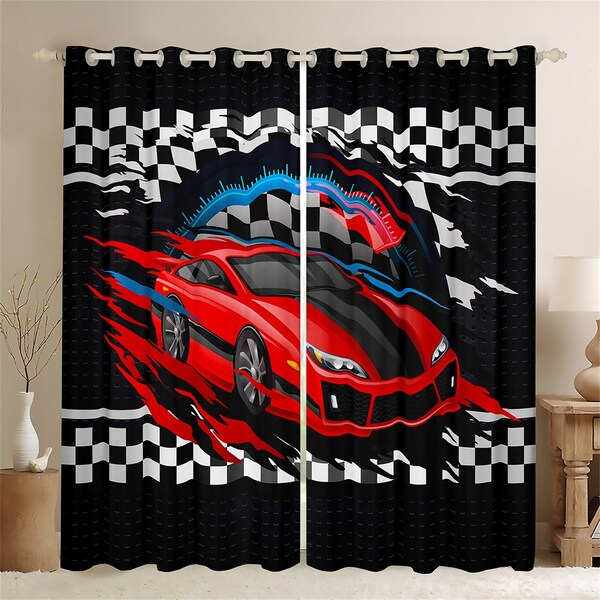 Racing Car Curtain Etsy