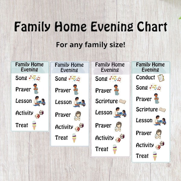 Family Home Evening Chart - Etsy