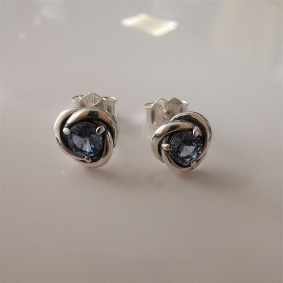 Pandora March Birthstone Eternity Circle Stud Earrings Etsy