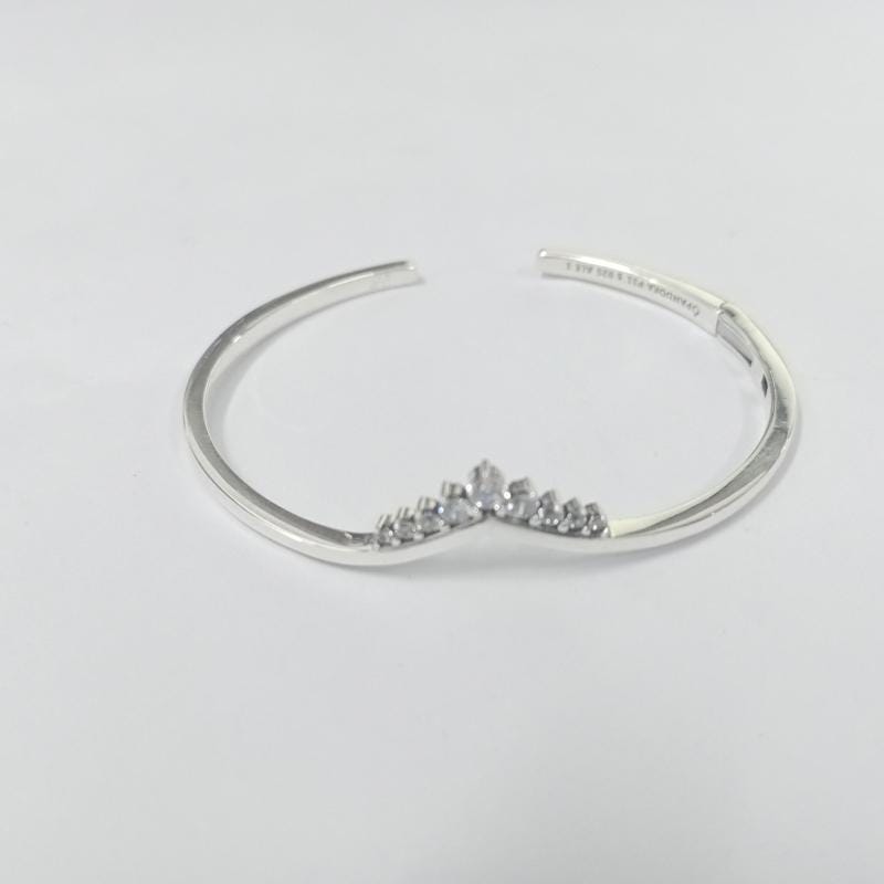 Tiara Wishbone Open Bangle S925 Sterling Silver Bracelet Etsy