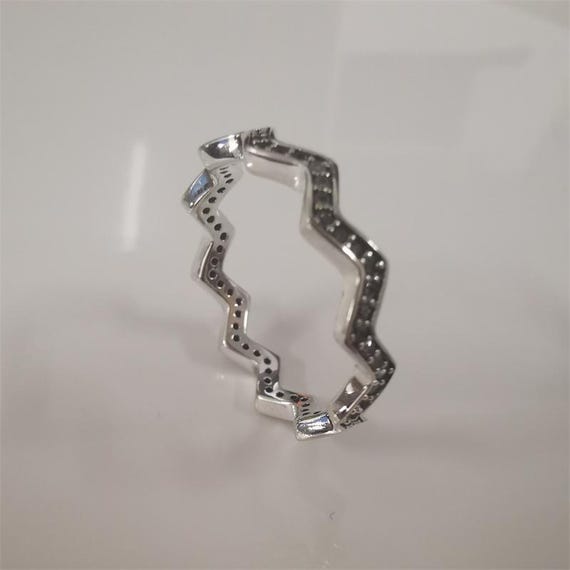 Bague zigzag scintillante Pandora S925 en argent sterling Etsy France