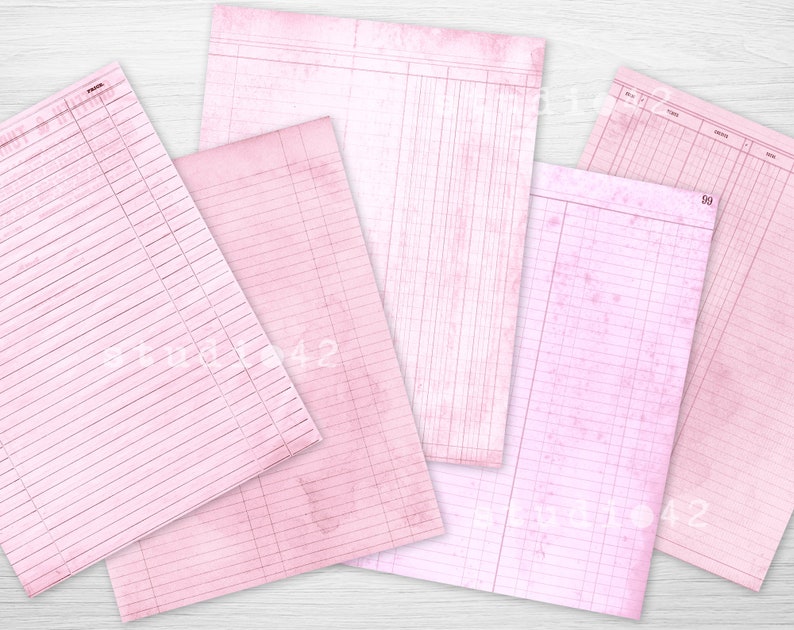 Printable Pink Ledger Paper Ledger Book Digital Ledger Etsy