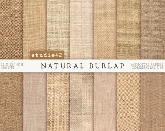 Burlap background digital papers,  Linen texture paper, Jute digital background, Earth Tone printable Burlap Paper, Fabric Digital Paper