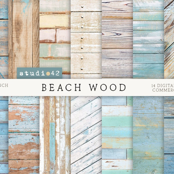 Beach Wood background digital papers, Colorful Wooden Backgrounds, Rustic wood digital background, Distressed wood white paper, Light Wood