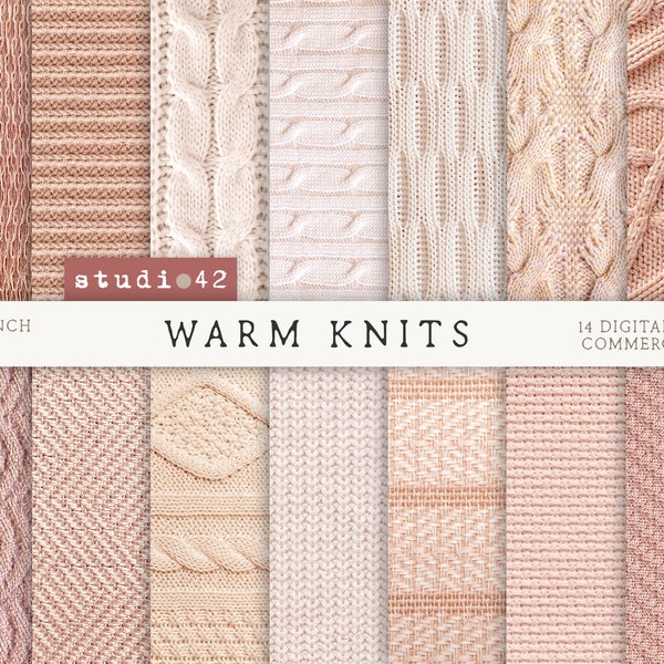 Warm knits digital papers, Cozy Winter backdrop, Crochet texture Paper, Knit Pattern Digital Paper, Wool Sweater Knit Digital texture