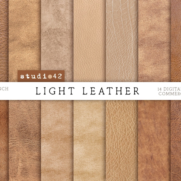 Light Leather textures digital papers,  Leather Backgrounds, Leather digital background, Leather printable sheets, Leather Digital backdrop