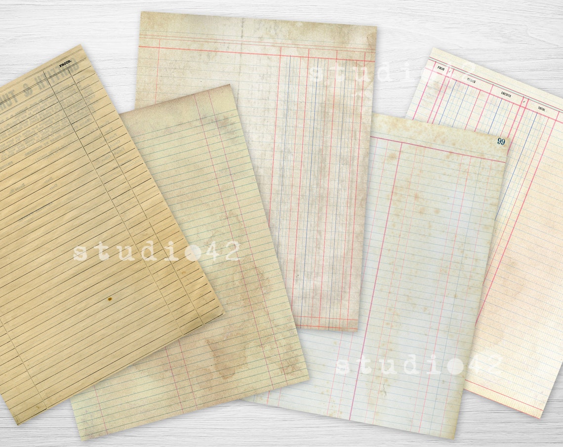 Printable Ledger Paper Ledger Book Digital Ledger Paper Etsy