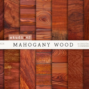 Papel digital con texturas de madera de caoba, papel digital de madera natural, paquete de texturas de madera, textura de veta de madera oscura, fondo de madera, texturas de madera
