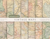 Old Maps of The World, Vintage World Maps, Grunge Maps, Antique Maps, Printable Travel Ephemera, Vintage Paper Journal Pages, Travel Journal
